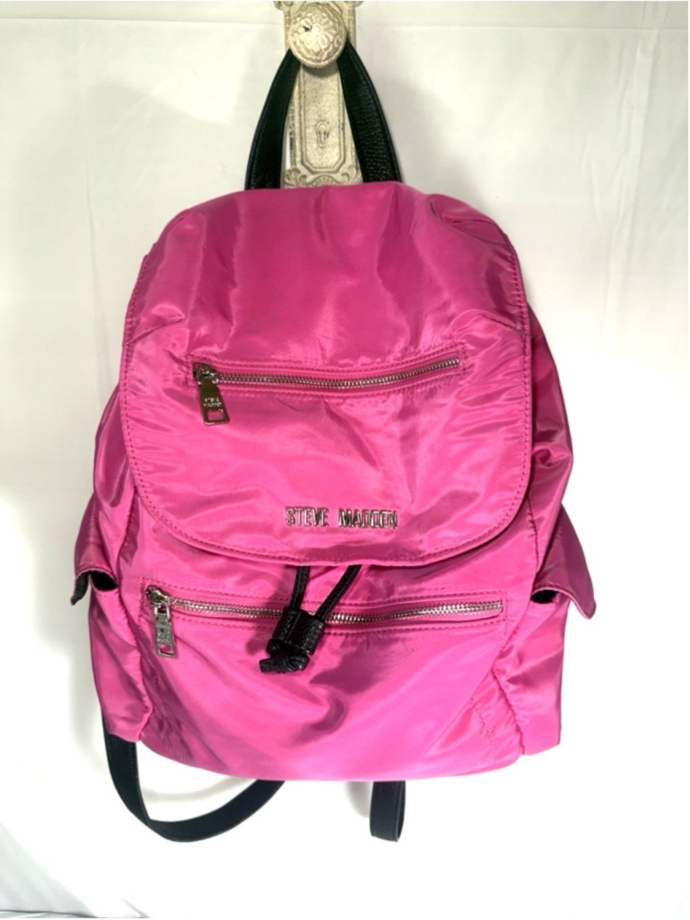 STEVE Madden Backpack HOT Pink WITH WRISTLET POUCH - Picture 1 of 16